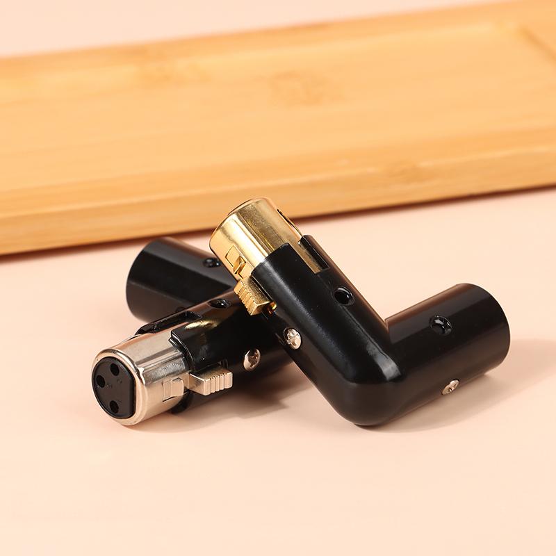 1Pc Audio Adapter Plug Adjustable Male To Female Right Angle Xlr Connector Metal Adapter 3Pin Black (Xlr 90 Degree Adapter)