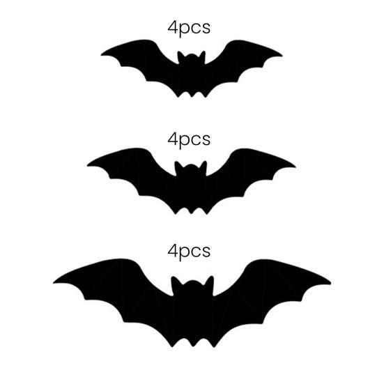 Ensemble d'autocollants Araignée Chauve-souris d'Halloween avec Lumières LED Améliorateur d'Atmosphère Effrayant Décorations Intérieur Extérieur