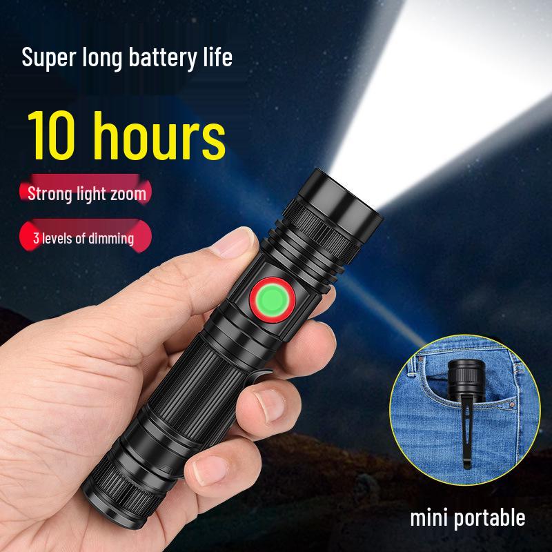 High-Power T6 LED Flashlight: USB Rechargeable, Zoom, Long-Range, Multi-functional, Detachable Torch