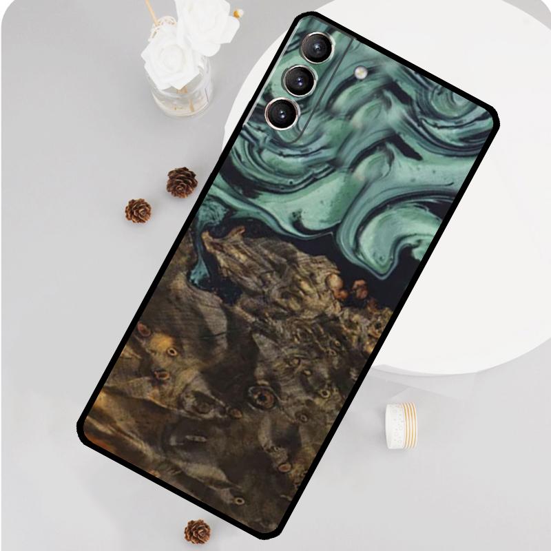 Wood Resin Traveler Protective Phone Case For Samsung Galaxy S25 S26 Ultra S20 S21 S22 S23 S24 S10 Plus S25 FE Funda Cover