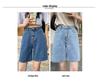 Women's Plus Size High-Waisted A-Line Denim Shorts - Summer Casual, Mid-Length, Loose Fit, Wide-Leg.