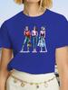 Three Woman Fashion Print T Shirt Harajuku 90s Ulzzang Black Tshirts Casual Round Neck Short Slee Top Tee Shirt,Drop Ship