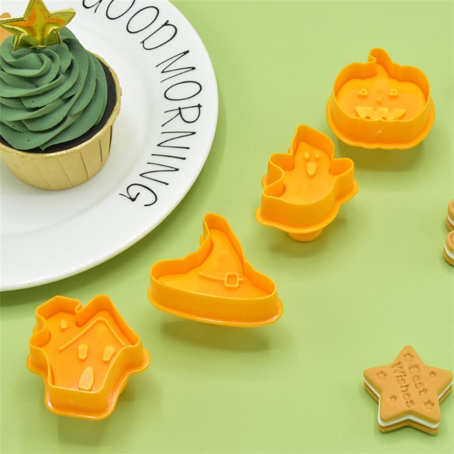 4-piece Halloween Cookie Mold Set, Diy Cake Decoration Baking Mold Set Cookie Fondant Cutting Mold