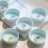 Ceramic Teacup Japanese Te Cup  6pcs Celadon Colorful Carp Tea Cup Set Chinese Tea Set Mug Cup Teacups Jingdezhen Bowl Puer Bar