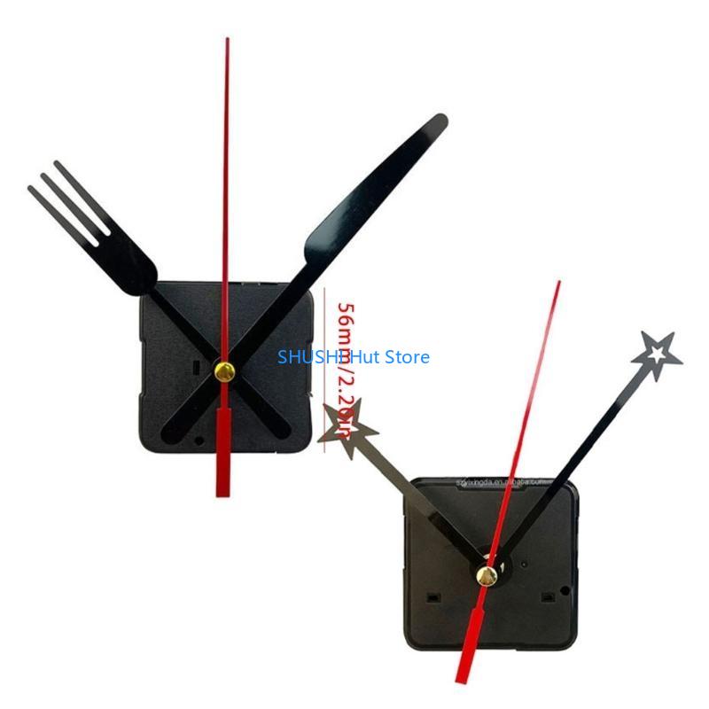 Customizable Wall Clock Movement Kits 8Pcs Quiet Quartzs Clock Motor with 12 Different Hands Set 13/18/24mm Shaft Length D57B