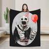 Terrifier Horror Art The Clown Blanket Flannel Textile Decor  Portable Super Soft Throw Blanket for Bed Bedroom Bedspread