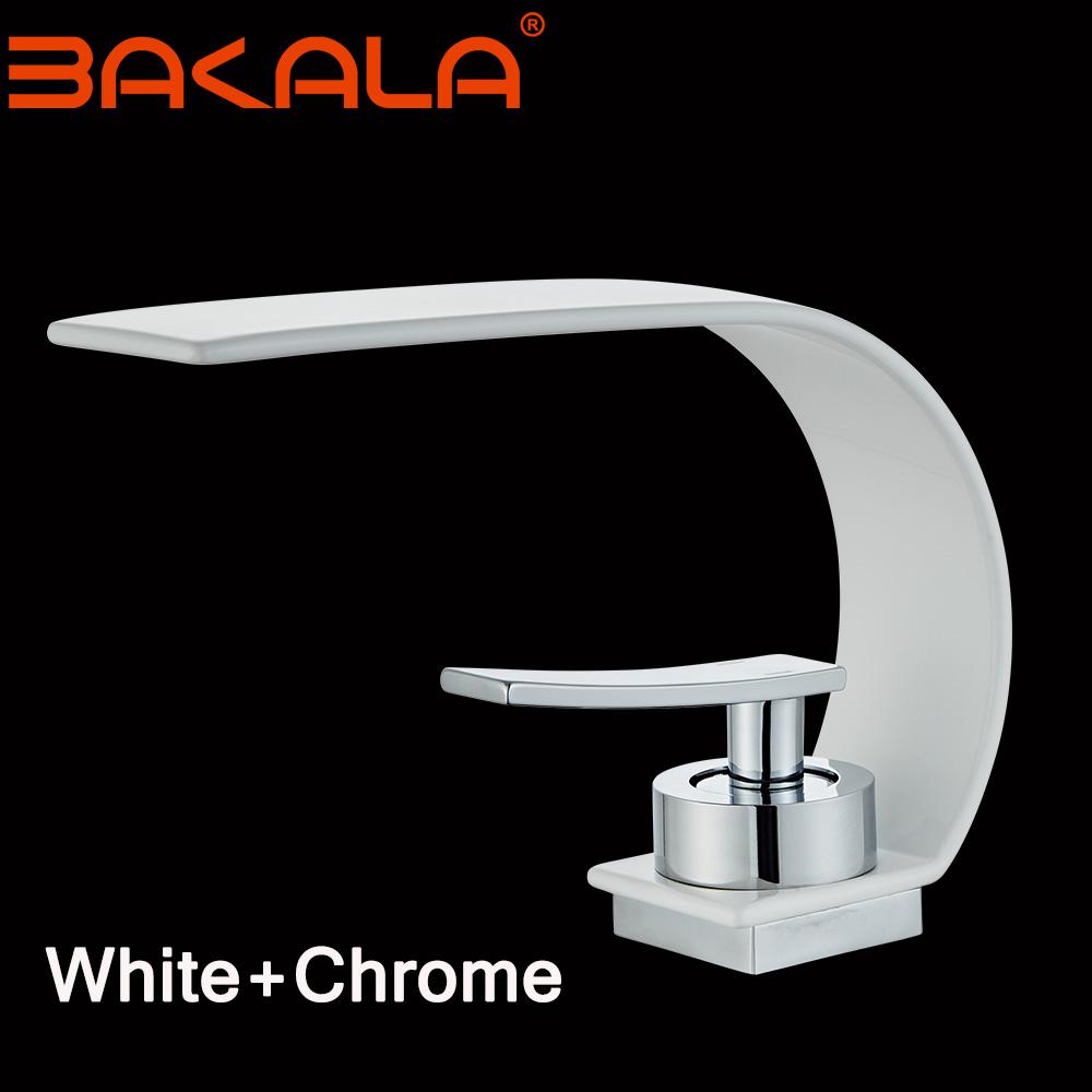 

BAKALA Смеситель для раковины в ванной комнате, черный/хром/белый латунный материал, смеситель для раковины, кран для горячей и холодной воды, кран для унитаза в ванной комнате