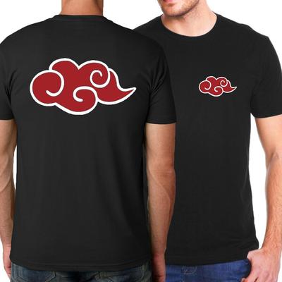 Japanisches Anime Naruto Akatsuki T Red Cloud SummerShort Sleeve Black Loose Pain Male Unisex T-Shirt