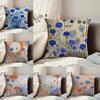 Fashion Cornflower Pillow Case Anti-dustmite Pillowcase Invisible Zipper Silky Short Plush Sofa Cushion Cover