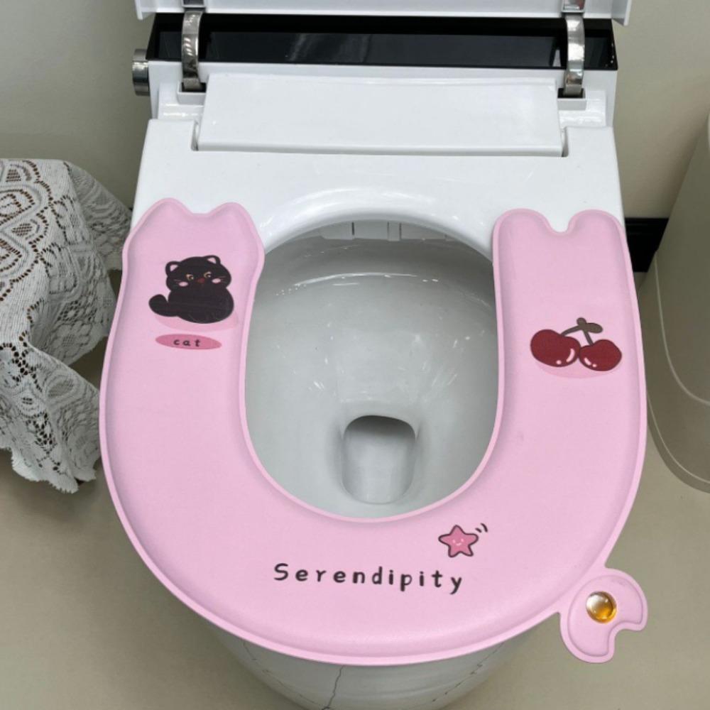Waterproof Adhesive Toilet Seat Cushion Cartoon Toilet Seat Pad Guest Room