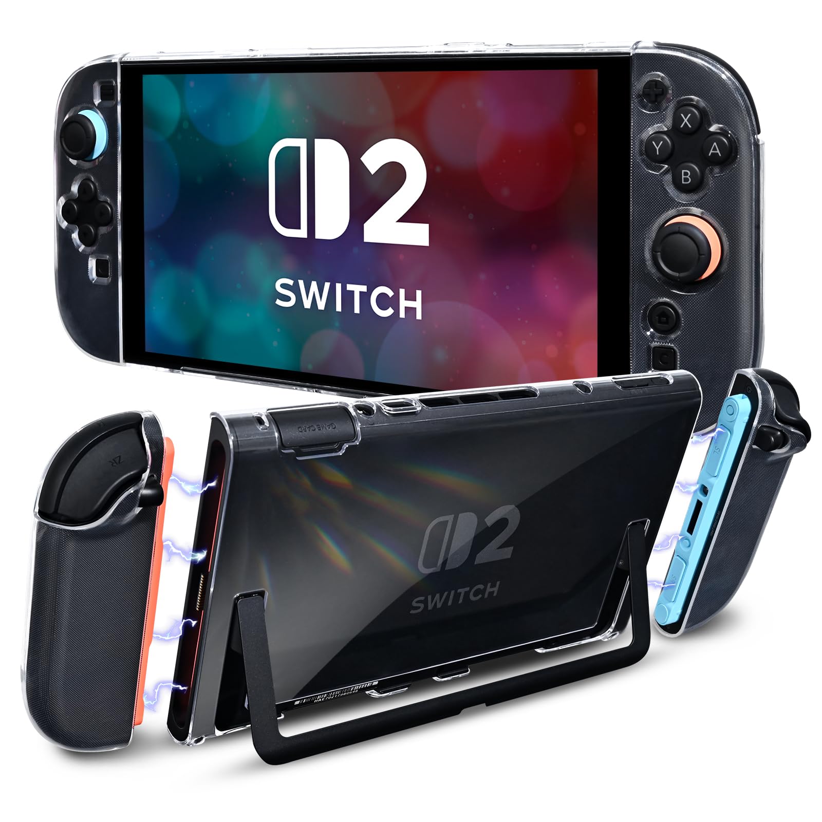 

DLseego Switch 2 Switch 2 Совместимый со Switch 2 Прозрачный Съемный Прозрачный ПК Ультра Полный Легко Снимаемый Чехол, Крышка, (2-е поколение), Крышка,