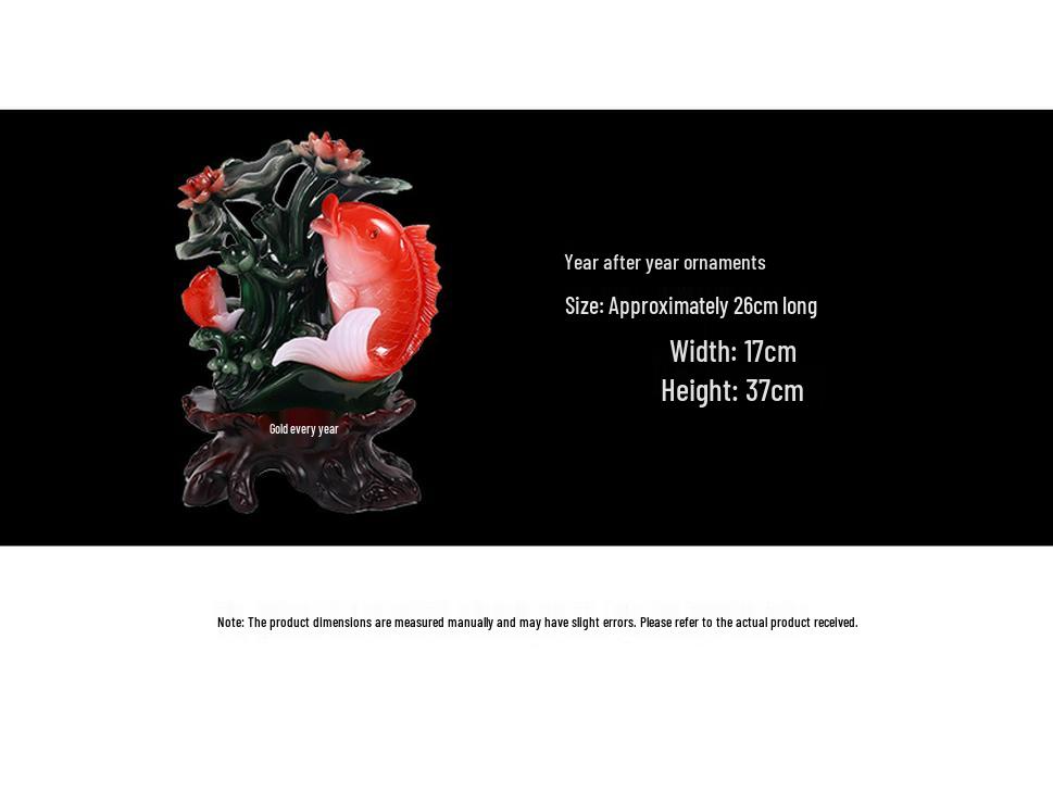 Yearly Abundance Koi Fish Ornament: Chinese Style Auspicious Home Decor for Living Room