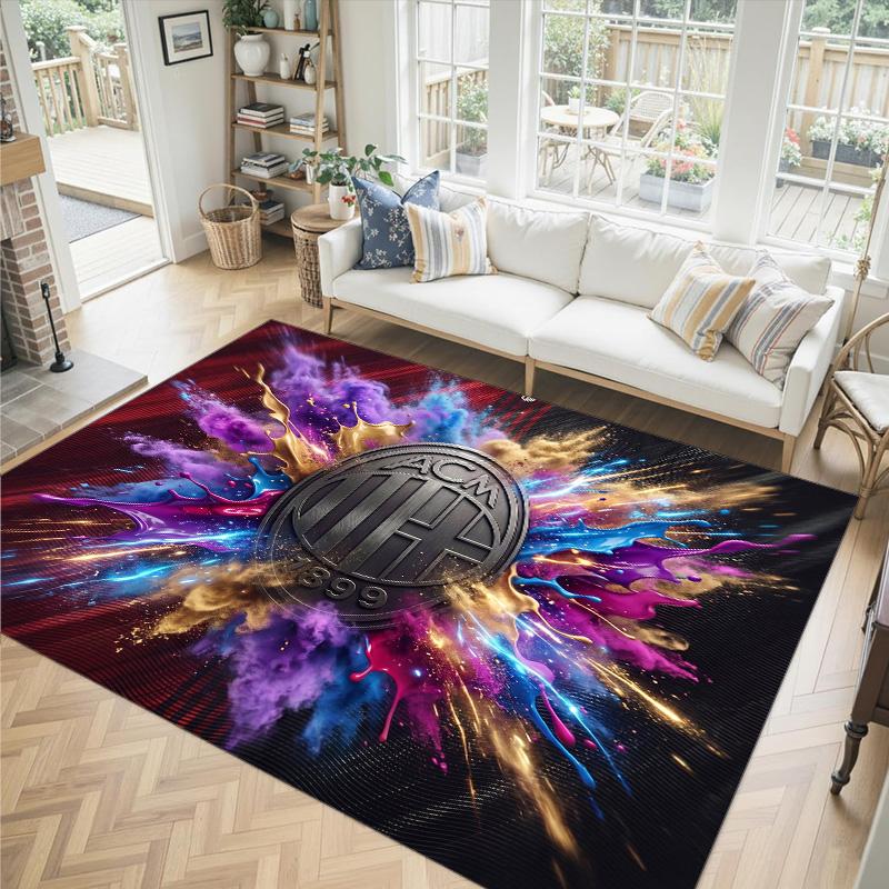 AC Milan Design Crystal Velvet Carpet Cozy Non?Slip Printed Rug For Bedroom Living Room Entrance