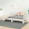 Vidaxl Pull-out Bed, Solid Pine Wood, White, 2X(90X200) Cm