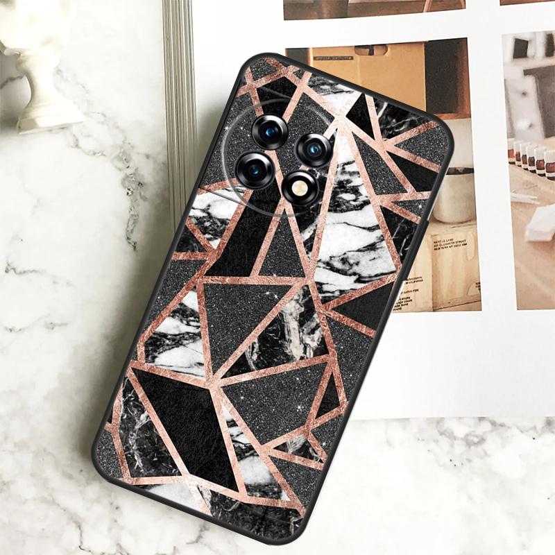 Geometric Marble Case For OnePlus 12 12R 11 9 10 Pro 10R 9R 8T 10T Nord CE 2 3 Lite 2T N10 N20 N30 CE4 Cover