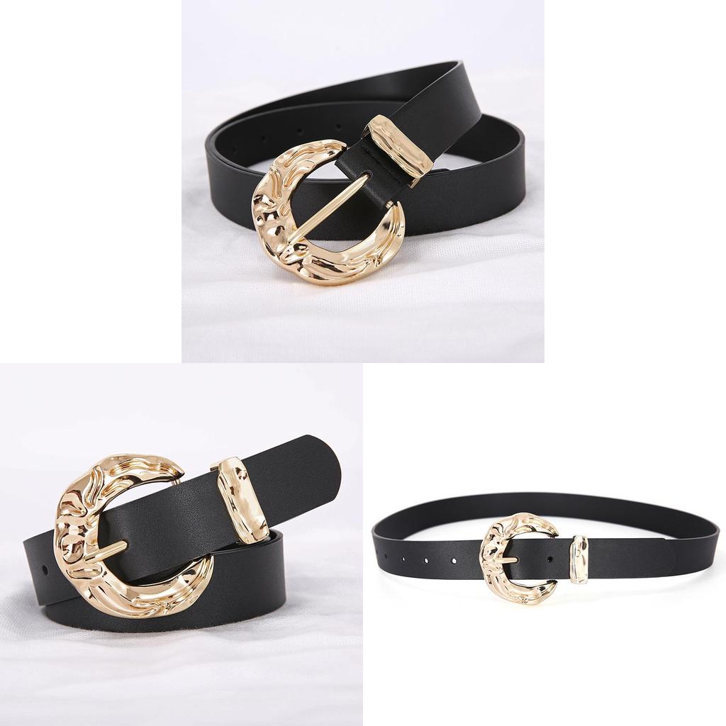Fashion Faux Leather Waist Belt For Women With Metal Buckle Casual Dress Accessory