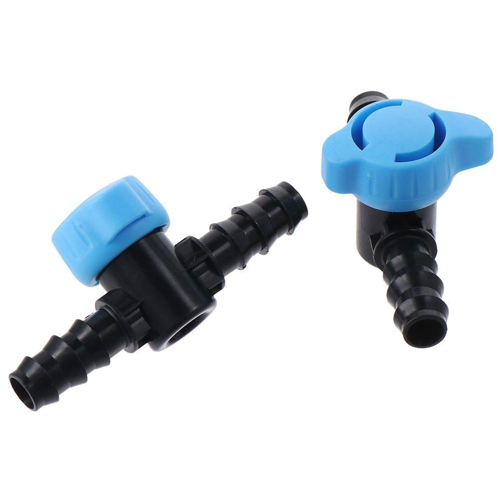 5 Stück Aquarium Kunststoff Inline-Kugelhahn 16mm Schwarz & Blau Wasserhahn Widerhaken-Kugelhahn Wasser, Öl, Gas