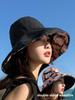 Double-Sided Floral Print Womens Wide Brim Sun Hat For Beach Vacation UV Protection