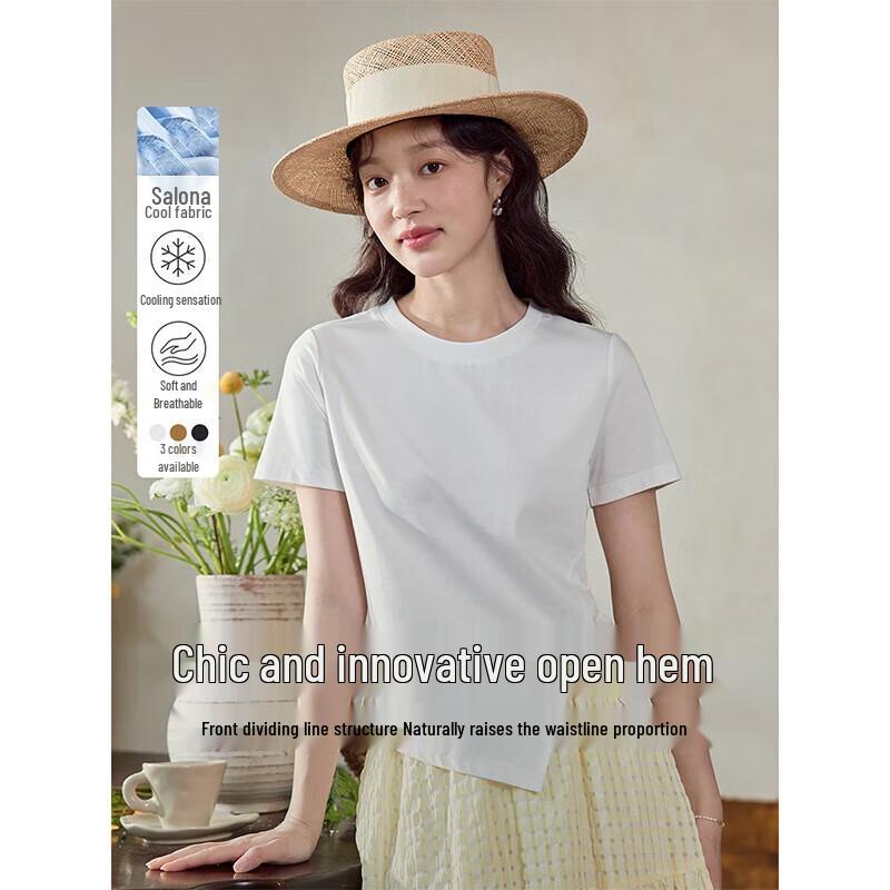 

Женская винтажная футболка INMAN с коротким рукавом и разрезом XL