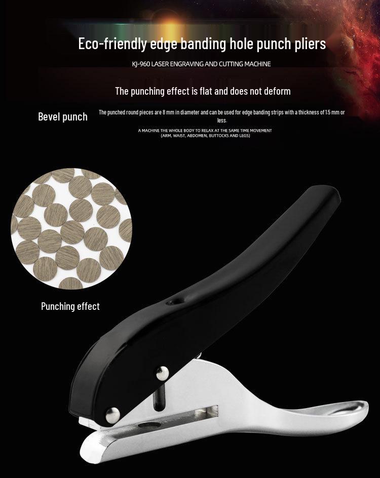 PVC Edge Banding Hole Punch Tool with 8mm Puncher & Guide Screw for Drywall Nail Concealing