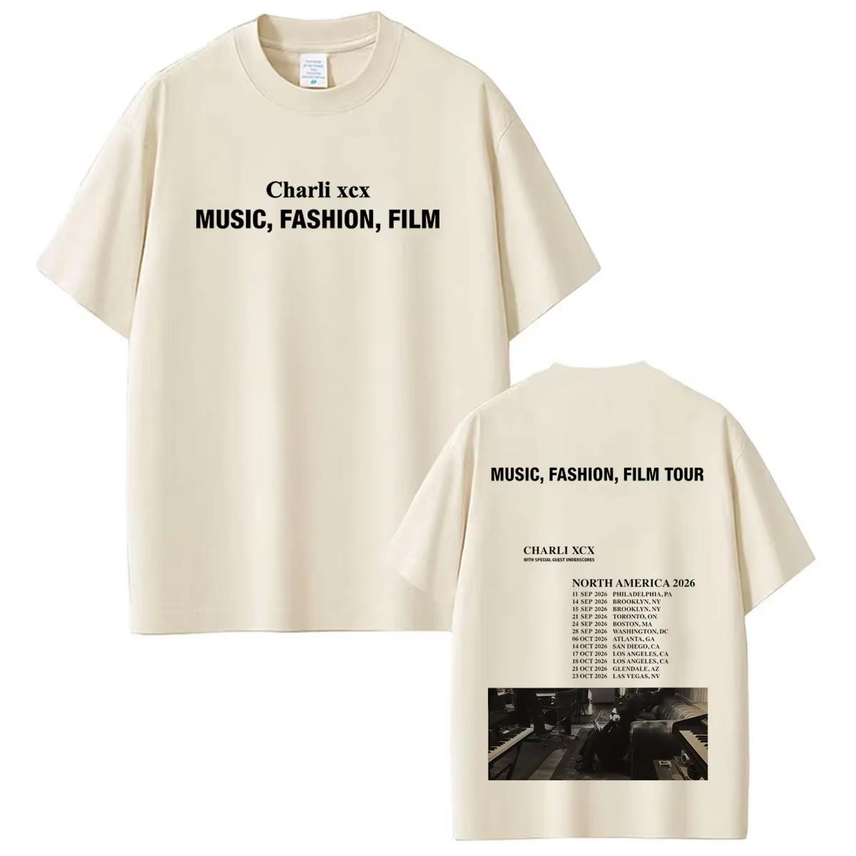 Hot Sale CHARLI XCX Album Music Fashion Film Tour 2026 Print T-shirt Men Women Fashion T-shirt Short-sleeve Casual Clothing 4XL