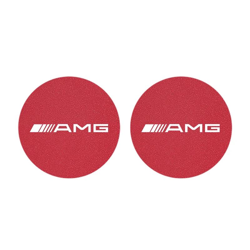 

GLC GLB 2 Pcs Car Coaster Suede Vacuum Water Cup Mat Accessories For Mercedes Benz AMG GLE GLS CLS GLC CLA GLA GLK ML C197 R231