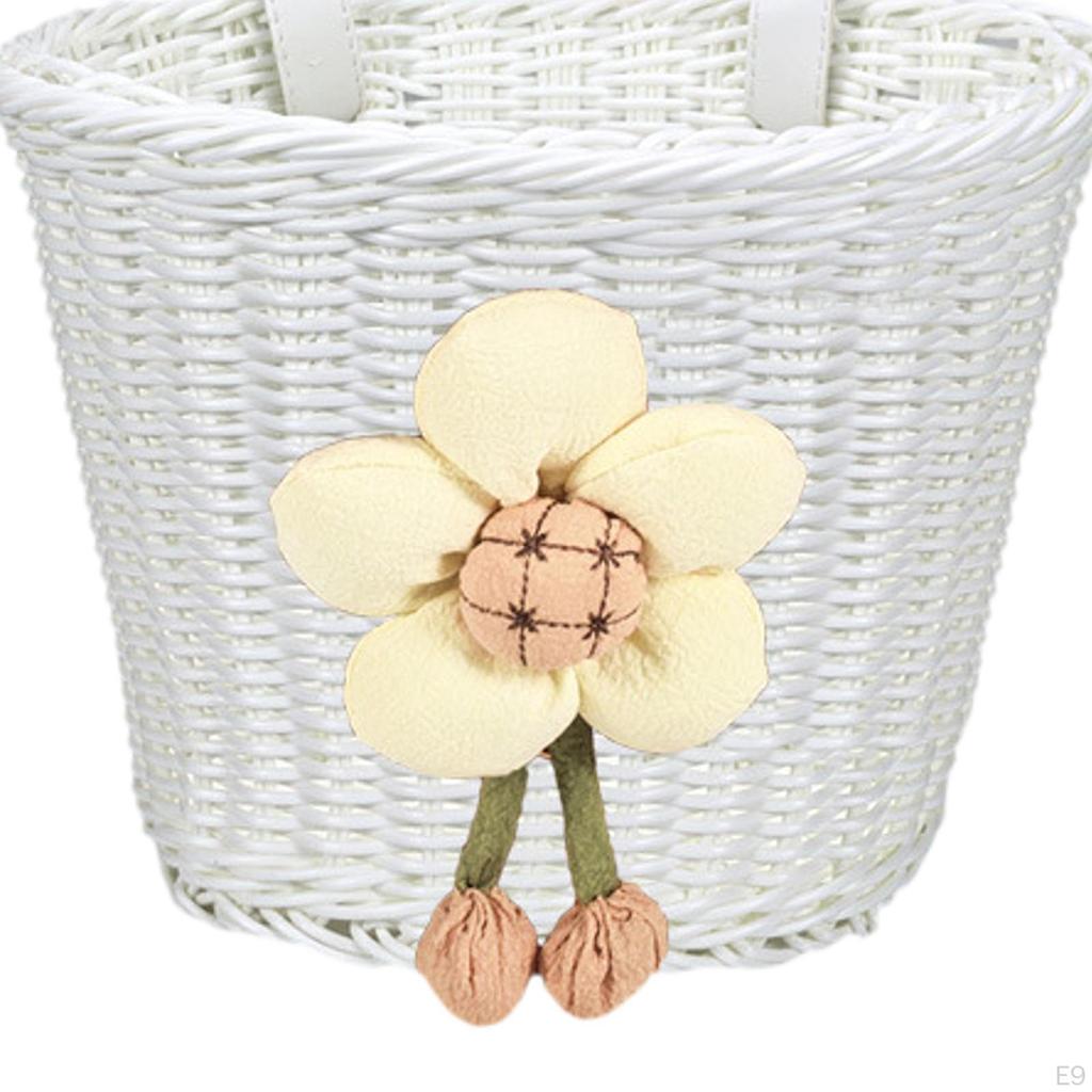Kids Bike Basket Easy to Install Woven Front Bicycle for Children