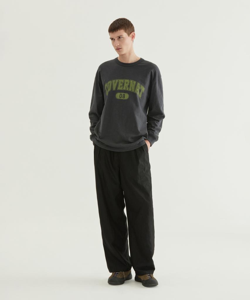 COVERNAT Slub Arch Logo Long Sleeve Charcoal