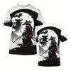 Trend Japanese Samurai Graphics T Shirts For Men Fashion Summer Short Sleeve 3D Printed Kids Tees Cool Streetwear Harajuku Tops