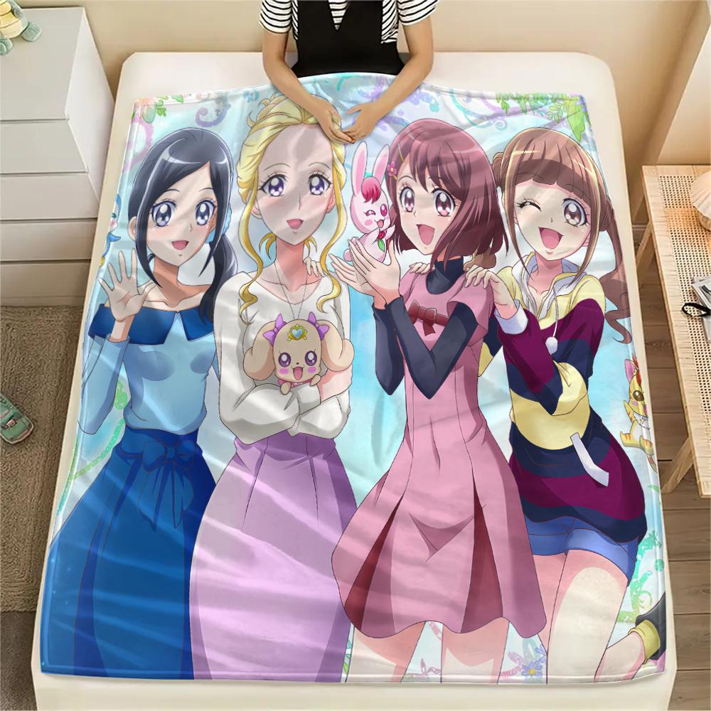 Pretty Cure Retro Style Blanket, Pretty Cure Fan Soft Throw, Perfect Gift.chl 75x90cm