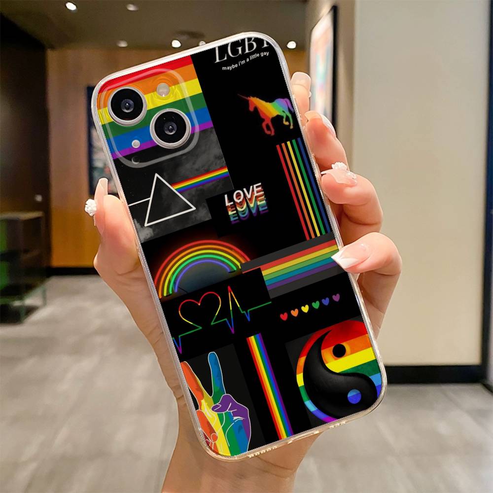 Rainbow Pride Flag Lesbians Phone Case For iPhone 17 16e 16 15 14 13 12 11mini Pro Max X XR XSMAX 8 7 Air Plus Soft Cover