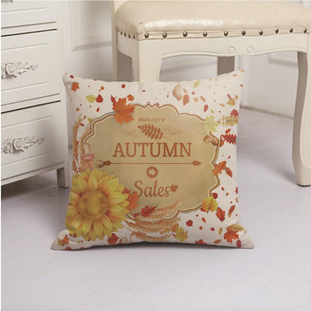 

Autumn Thanksgiving Pumpkin Creative Flax Pillow Cover Premium Durable Quality Useful Practical Reliable Efficient 45*45cm