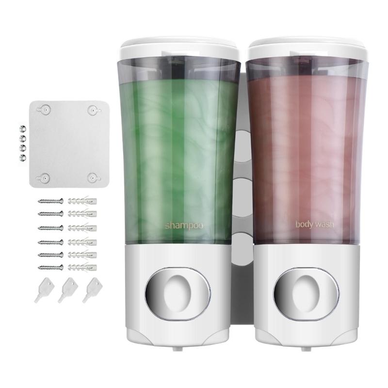 

Shower Soap Dispenser Easy Slot Install Wall Mounted Shampoo and Conditioner Holder Large Capacity Storage Organiser белый