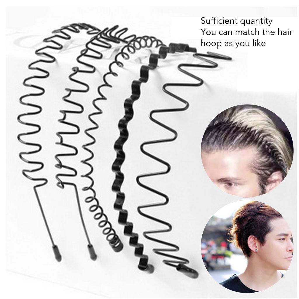 6Pcs Hair Band Metal Fashionable Practical Wavy Hair Hoop for Sports Make Up Go Out