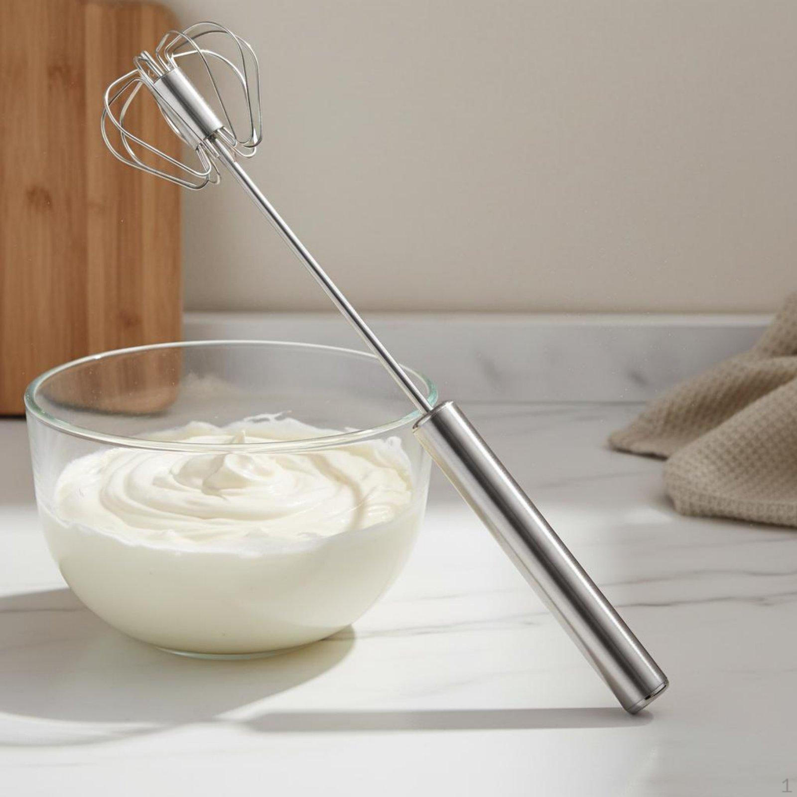 SemiAutomatic Egg Whisk No Electricity Required RustResistant for Cooking Silver Silver S