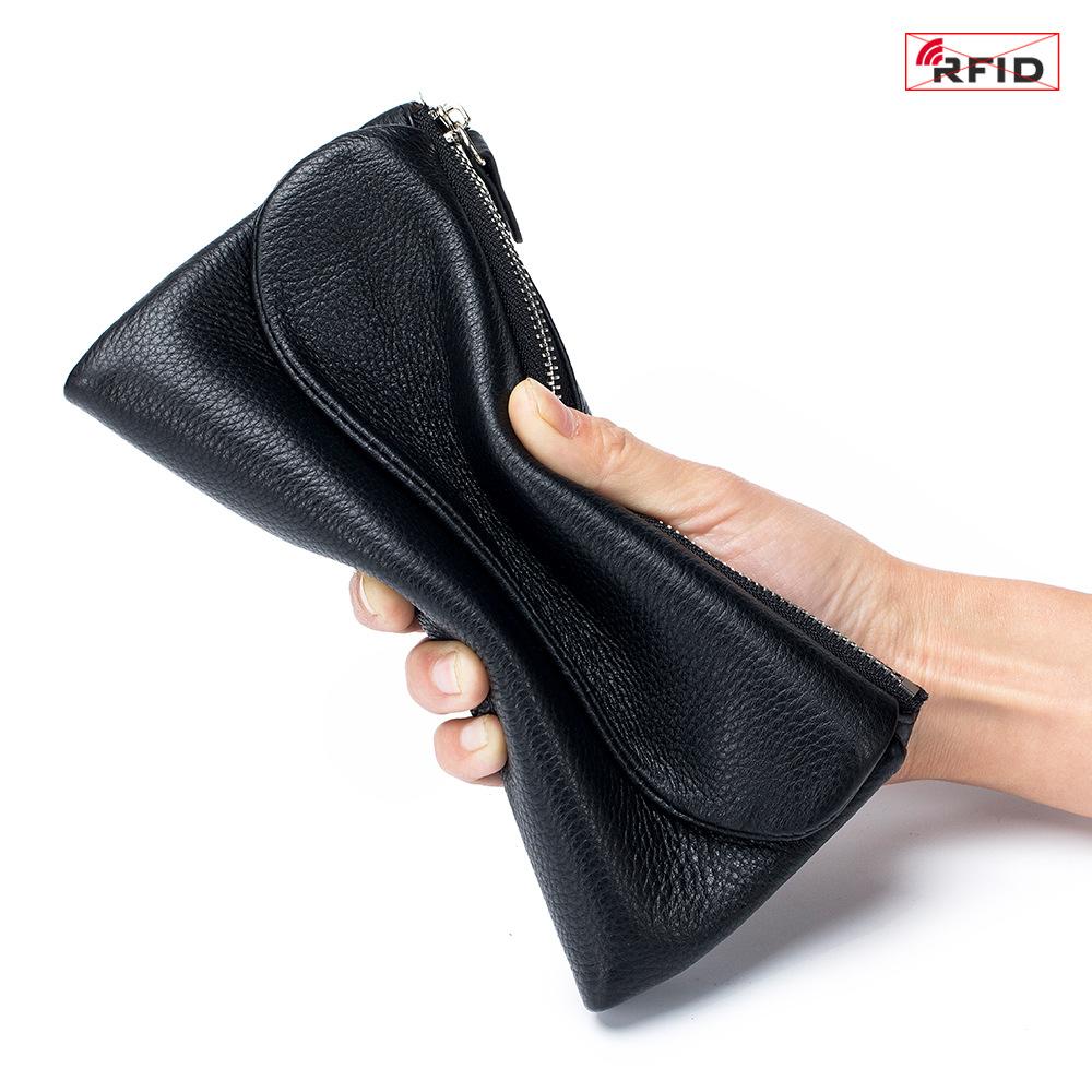 New high-end texture first-layer cowhide clutch bag wallet, female soft temperament wallet can be placed on mobile phones