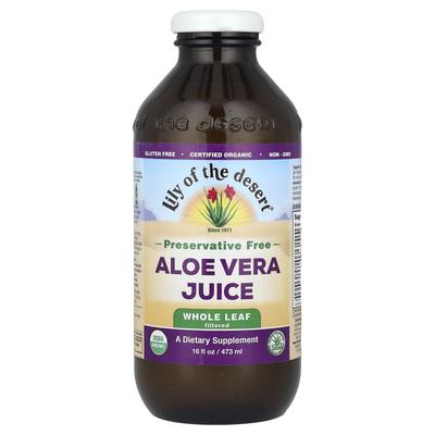 Aloe Vera Juice, Natural Leaf Ingredients, Purified, 473 Ml (16 Fl Oz)