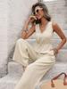 2026 European & American Sleeveless Holiday Jumpsuit: Simple, Solid Color, Long Style