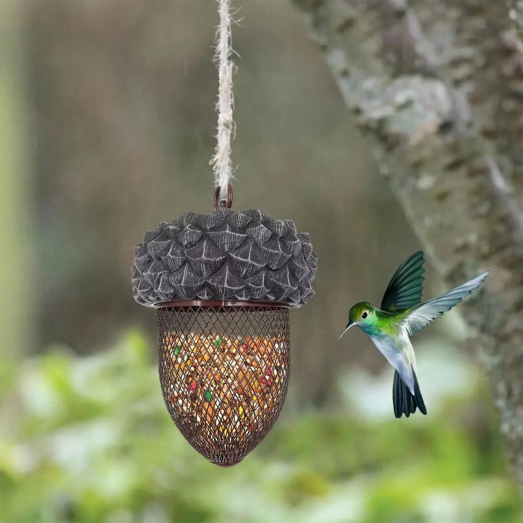 Modern Minimalist Hummingbird Acorn Bird Feeder Resin Craft Garden Decor Item