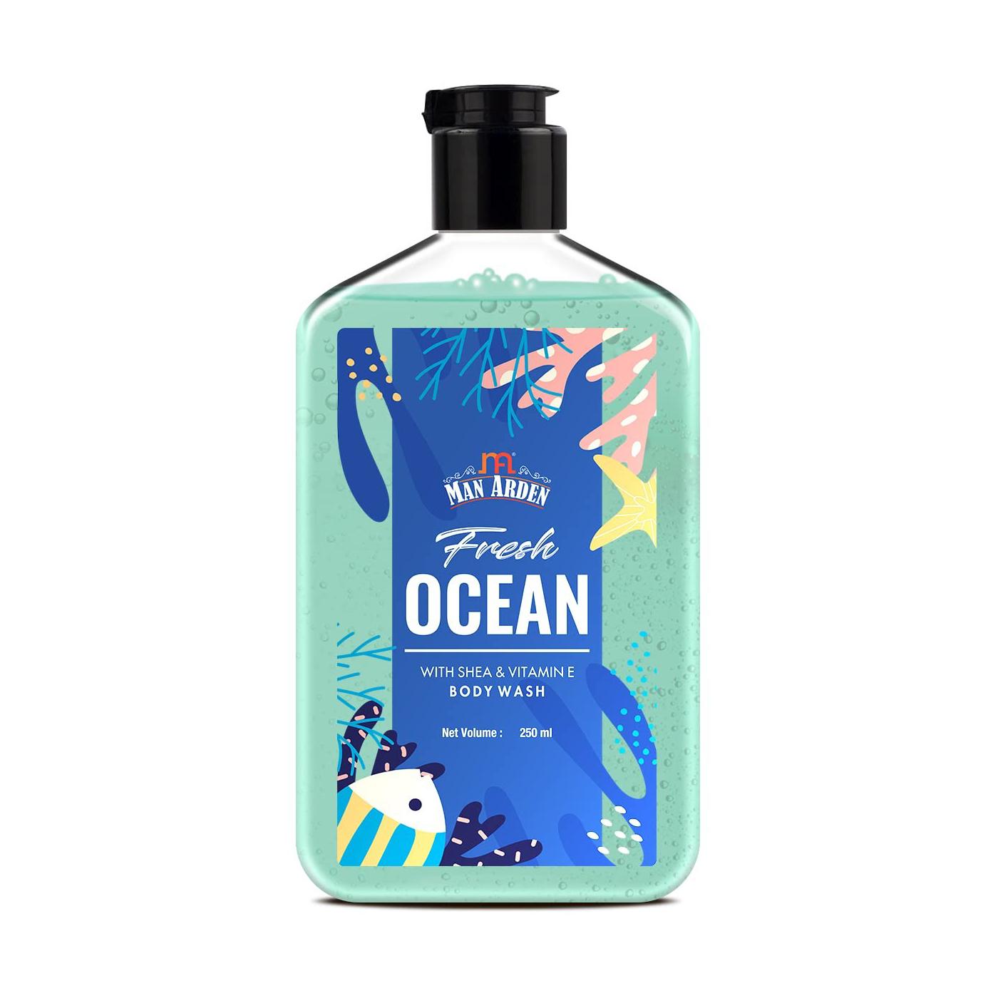 

Ocean Fresh Shower Gel with Shea Butter and Vitamin E (250 ml), Fresh Ocean Body Wash with Shea & Vitamin E, Man Arden