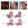 Chinese Decorative Tambourine Hand Drum 7.28inch Vintage with Ribbon Lightweight Musical Instrument