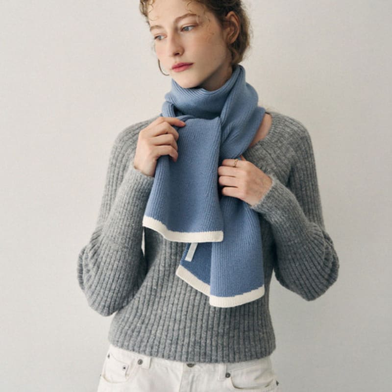 DRAWFIT WOMEN Line Flare Golji Knit Muffler [4 COLORS]