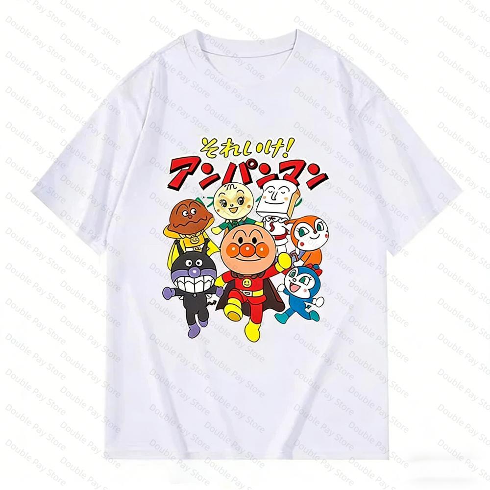 Anpanman Family Cartoon Print Tshirt Casual Unisex Short Sleeve Cotton Tee for Mens Shirt Women tshirt Kids Anime Streetwear 110