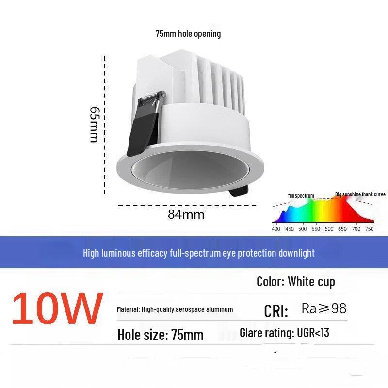 High-Efficiency White Cup LED Downlight