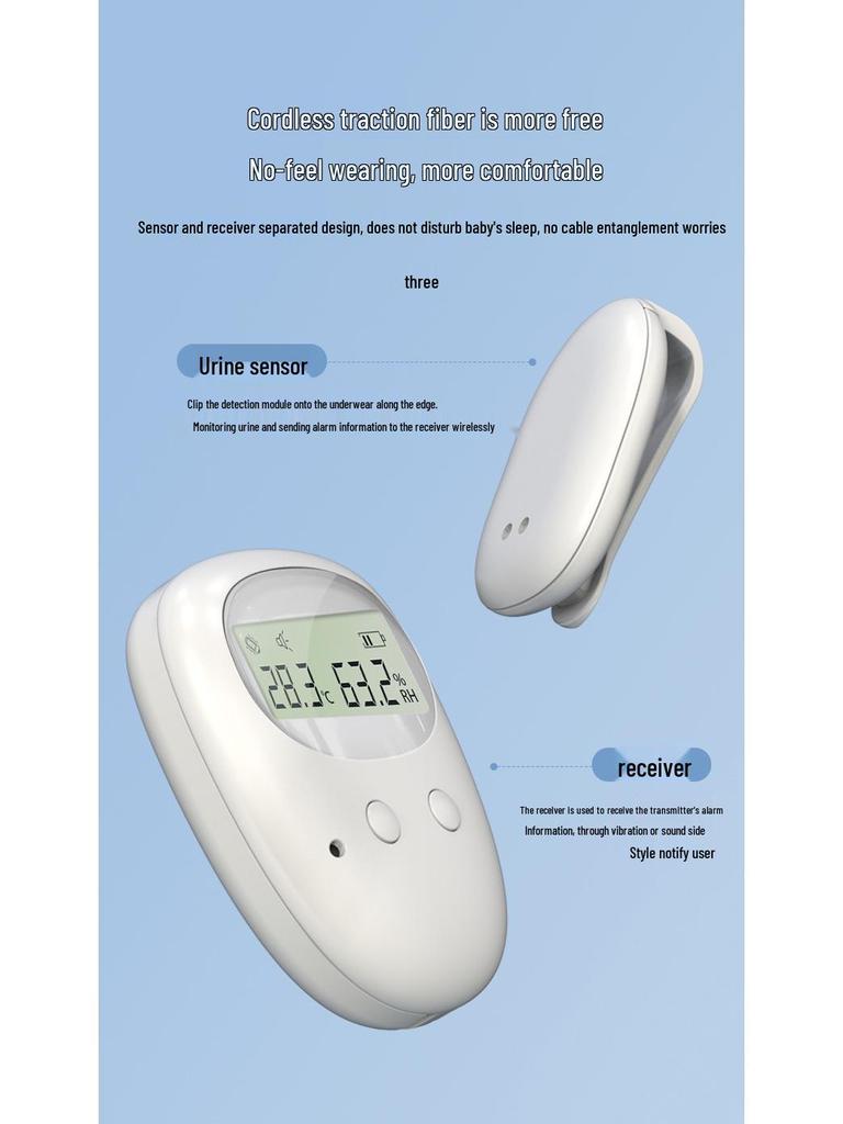 Wireless Bedwetting Alarm for Children and Elderly: Prevents Colds, Reduces Enuresis, and Prevents Skin Irritation.