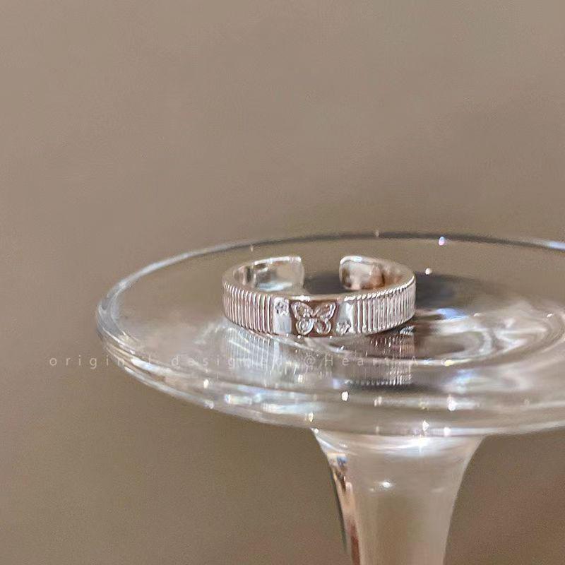 

Минималистичное женское летнее роскошное кольцо с открытым бантом - Высококлассное гладкое кольцо в холодном стиле для указательного пальца