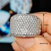Huitan CopperColor Women Ring Full Sparkling Cubic Zirconia Fashion Versatile Wedding Party Elegant Accessories Lady Jewelry