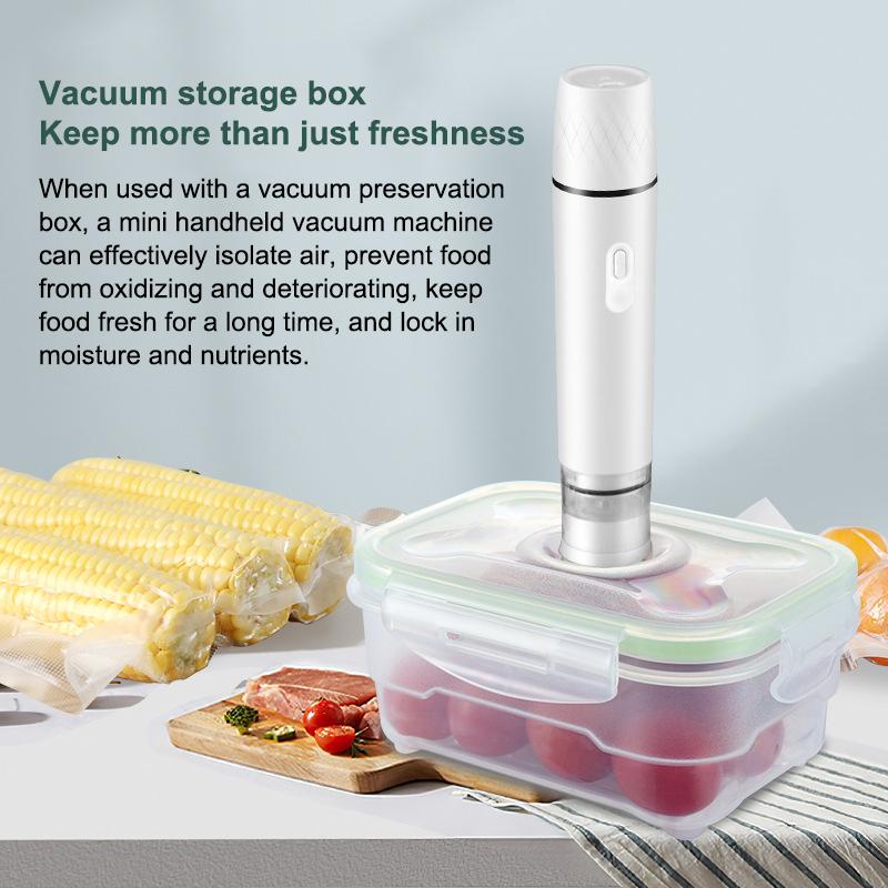 Pompa Elettrica Pompa Sottovuoto Portatile Macchina Sigillatrice per Imballaggi Sottovuoto Pompa Sigillante Ricaricabile USB Per Conservazione Alimentare