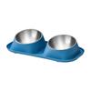 Stainless Steel Anti-Tip Cat & Dog Bowl Set - Large Capacity, Leak-Proof, Double Bowl Design