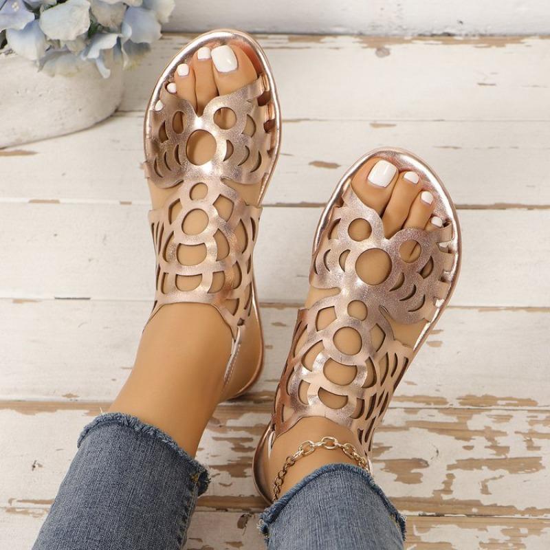 Summer Butterfly-shaped Open-toe Flat Sandals for Women Single-strand Toe Cover for Wearing Outside Beach-style Women's Flip-flops